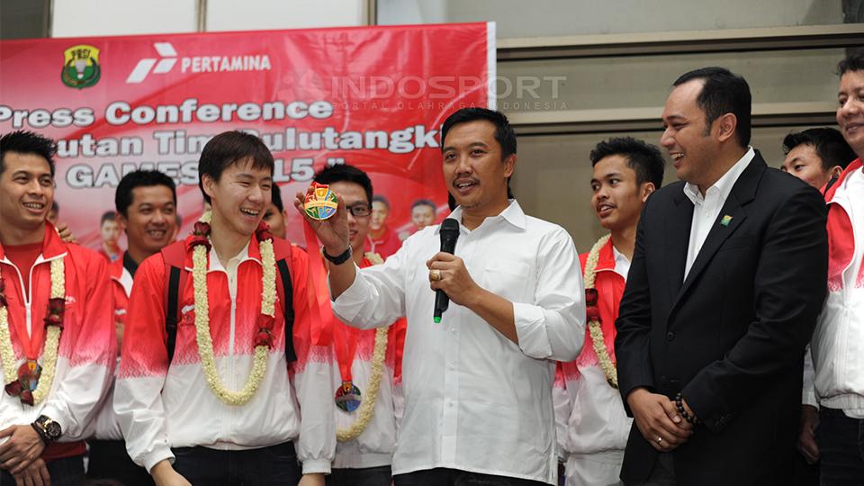 Menpora Imam Nahrawi memberikan apresiasi kepada kontingen Merah Putih yang telah berlaga di SEA Games Singapura 2015.